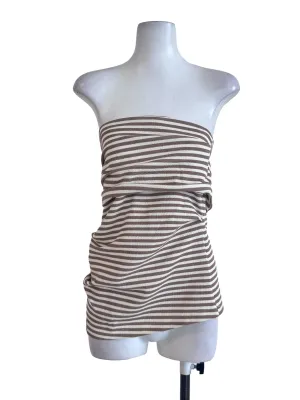 Brown Stripes Tube Top