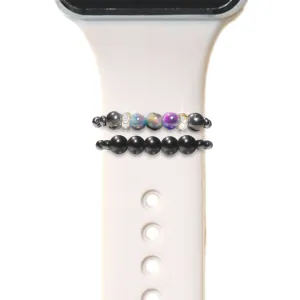 Bundle: All Shungite PLUS Galaxy Tigers Eye Protection Band for Watches | Apple iWatch Galaxy Smartwatch Decor Charms Loops