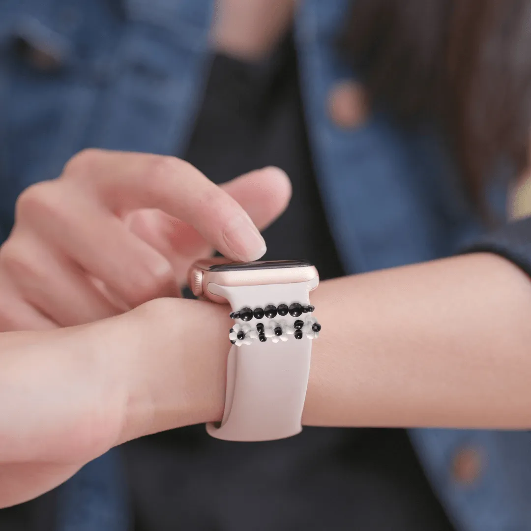 Bundle: Shungite Plus Flower Smart Watch Band Charms Loops | Apple iWatch Galaxy Smartwatch Decor