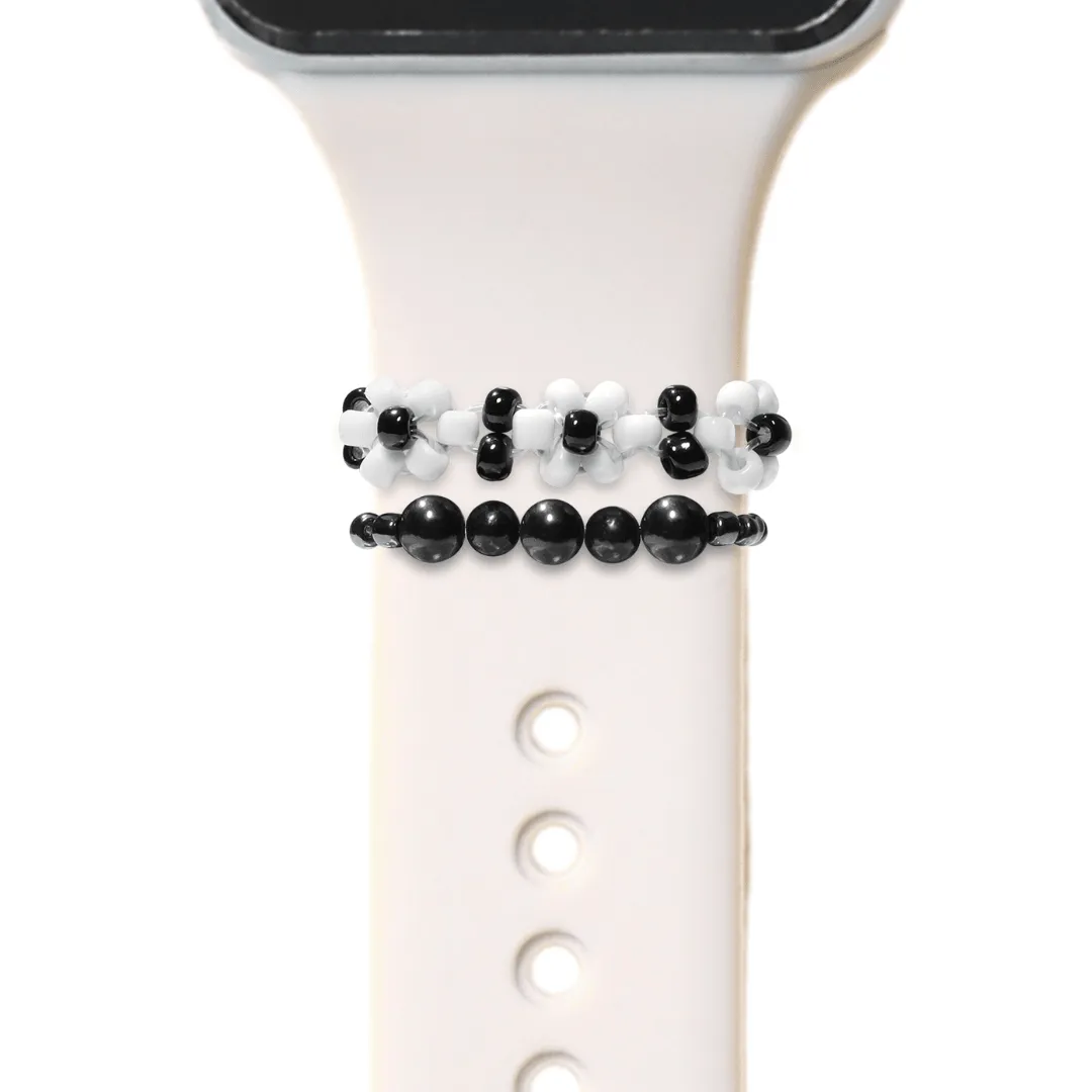 Bundle: Shungite Plus Flower Smart Watch Band Charms Loops | Apple iWatch Galaxy Smartwatch Decor
