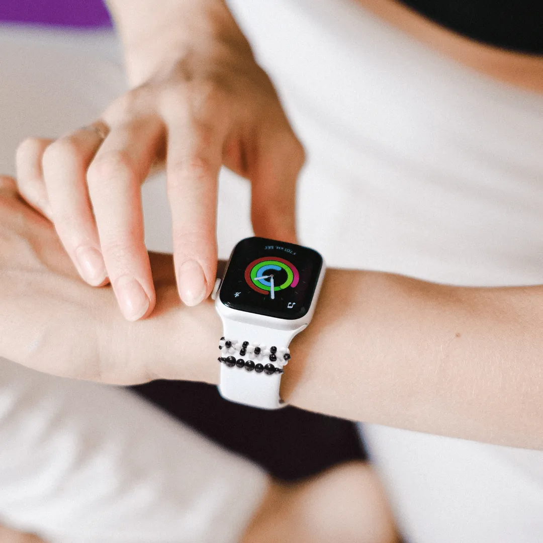 Bundle: Shungite Plus Flower Smart Watch Band Charms Loops | Apple iWatch Galaxy Smartwatch Decor