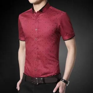 Business Slim Printing Cotton Shirts