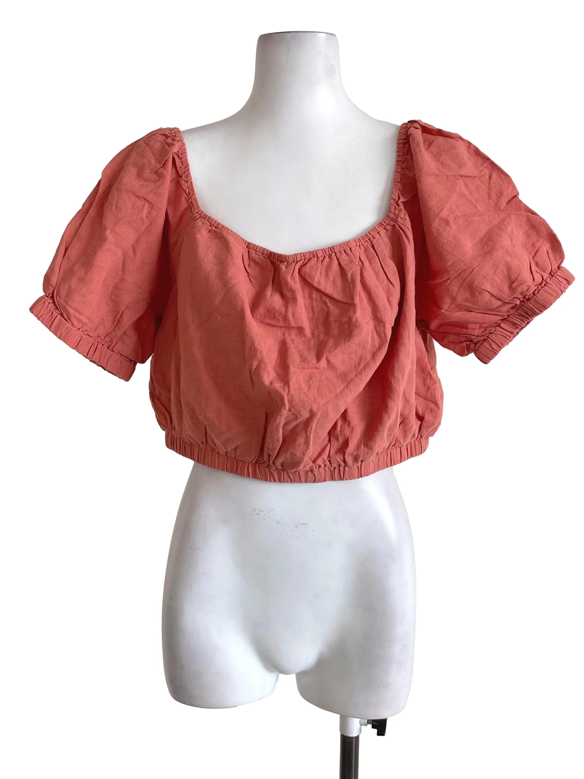 Cantaloupe Puff Sleeves Top TCL