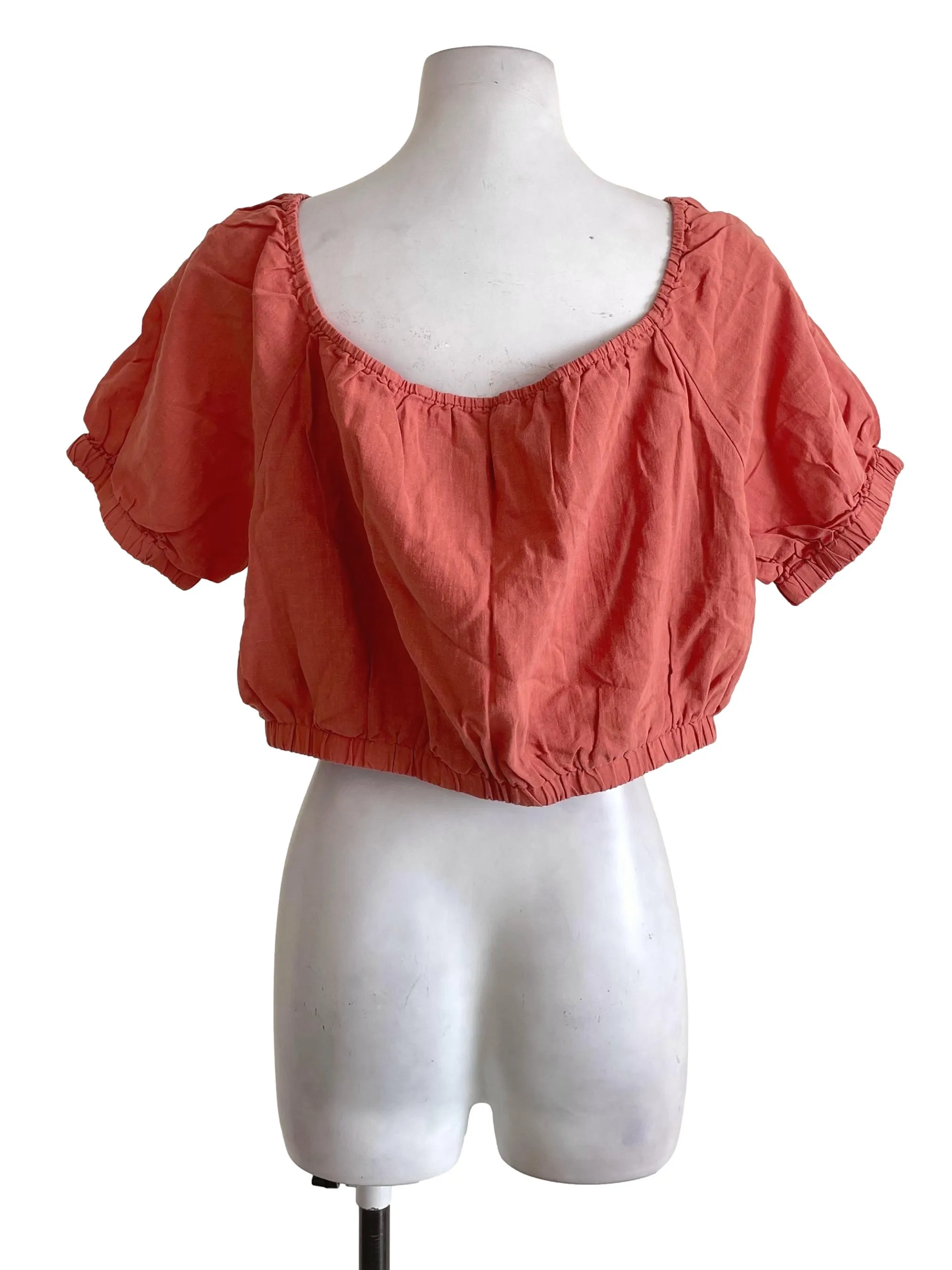 Cantaloupe Puff Sleeves Top TCL