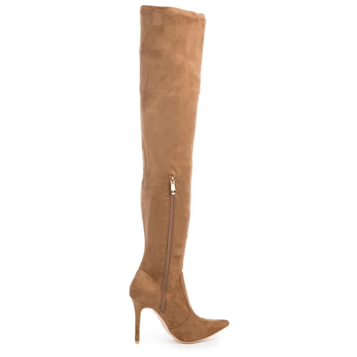 Cape Robbin Mini-5 Brown High Heel Boot Khaki