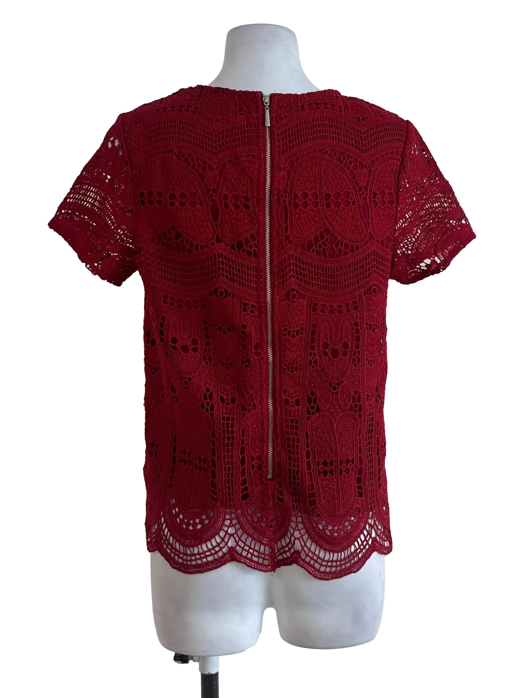 Cherry Red Lace Top