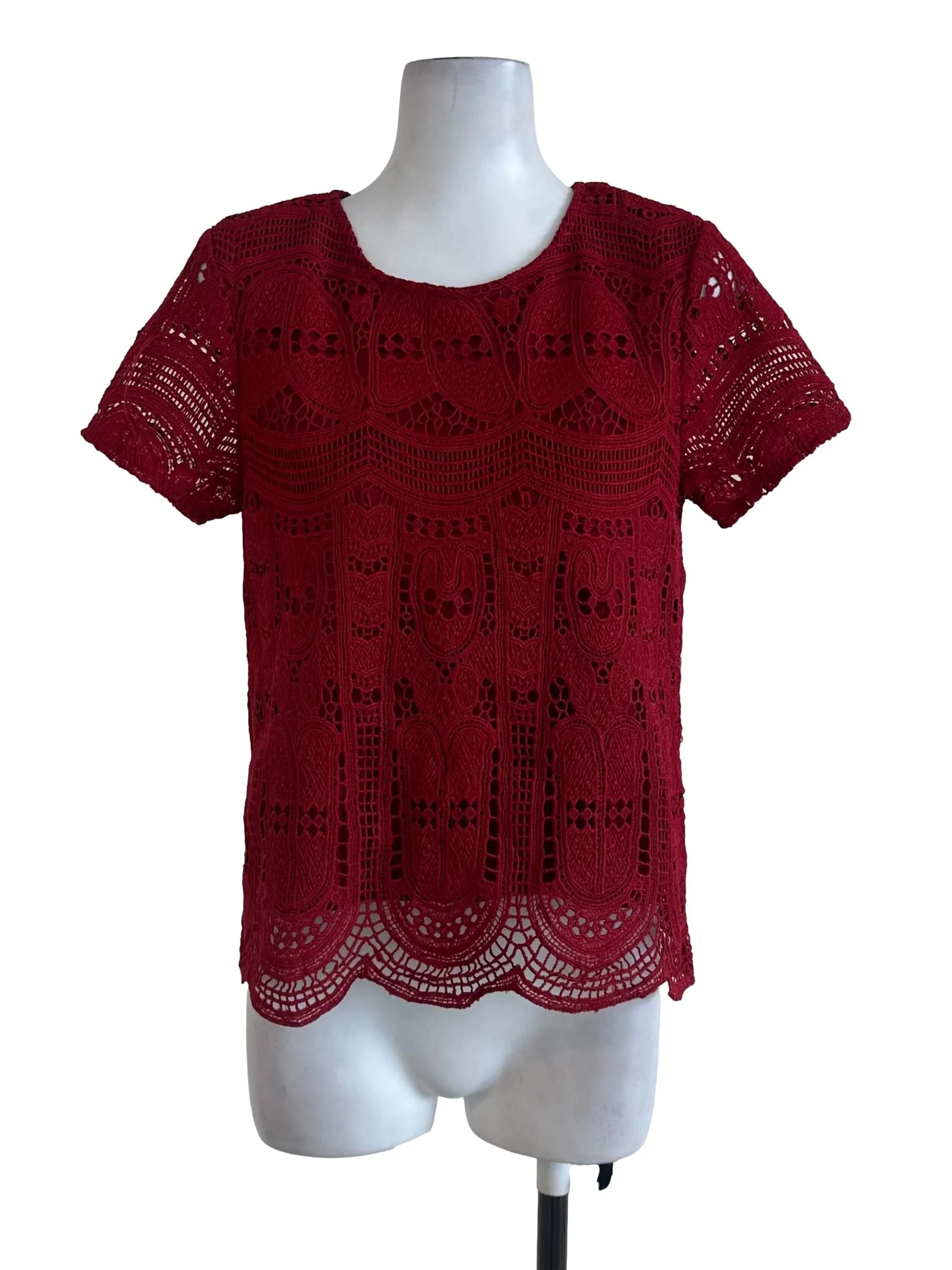 Cherry Red Lace Top