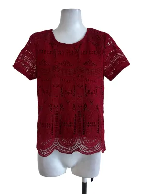 Cherry Red Lace Top