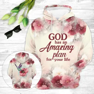 Christianartbag Clothing, God Has An Amazing Plan For Your Life, Christian 3D T-Shirt, Christian 3D Hoodie, Christian 3D Sweater, Unisex 3D T-Shirt.