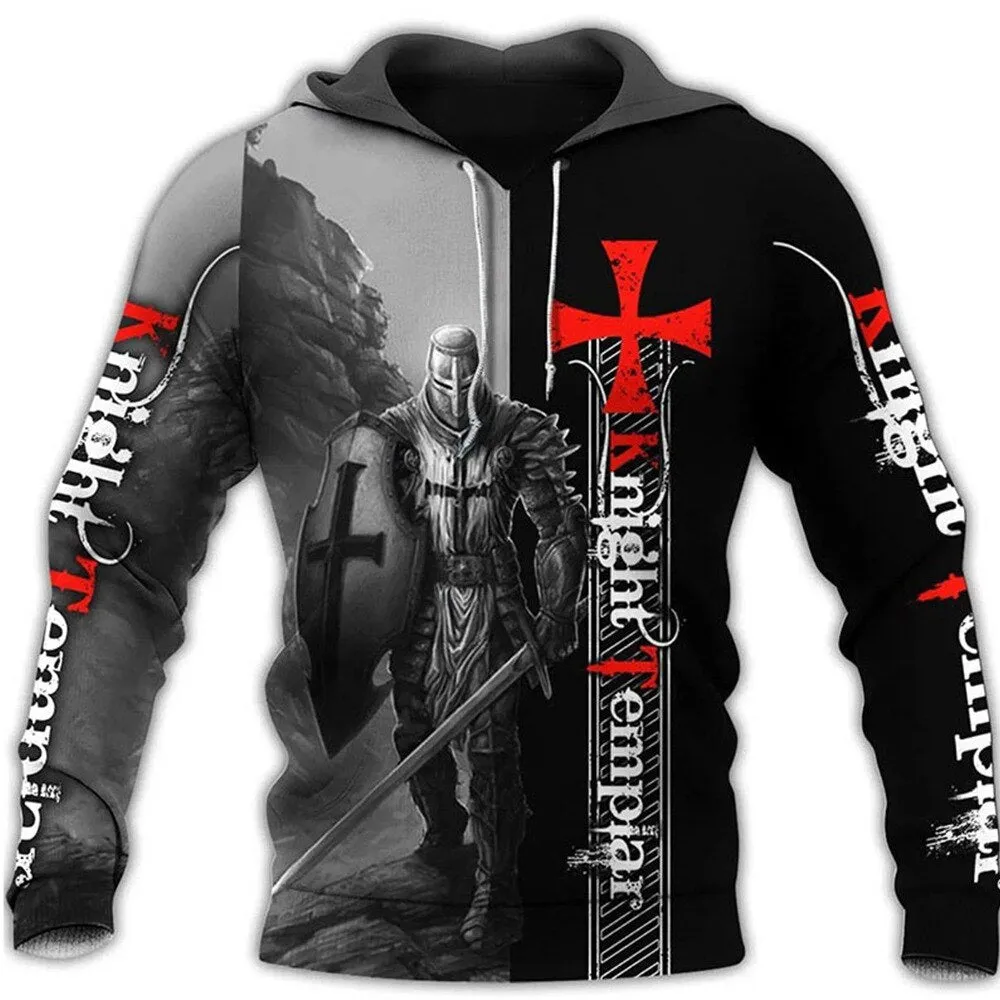 Christianartbag Clothing, Knight Templar Armor Jesus God Guard, Christian 3D T-Shirt, Christian 3D Hoodie, Christian 3D Sweater, Unisex 3D T-Shirt.