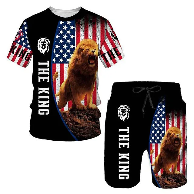 Christianartbag Clothing, Men's T-shirt Set 3D Fierce Lion, Christian 3D T-Shirt, Christian 3D Hoodie, Christian 3D Sweater, Personalized Hoodies.