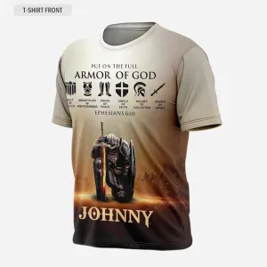 Christianartbag Clothing, Put On The Full Armor of God, Christian 3D T-Shirt, Christian 3D Hoodie, Christian 3D Sweater, Unisex 3D T-Shirt.