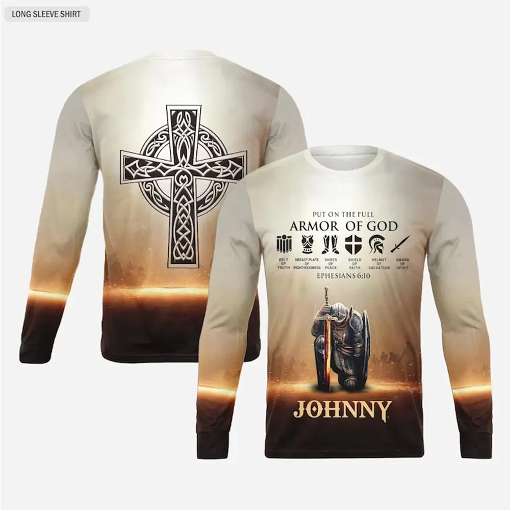 Christianartbag Clothing, Put On The Full Armor of God, Christian 3D T-Shirt, Christian 3D Hoodie, Christian 3D Sweater, Unisex 3D T-Shirt.