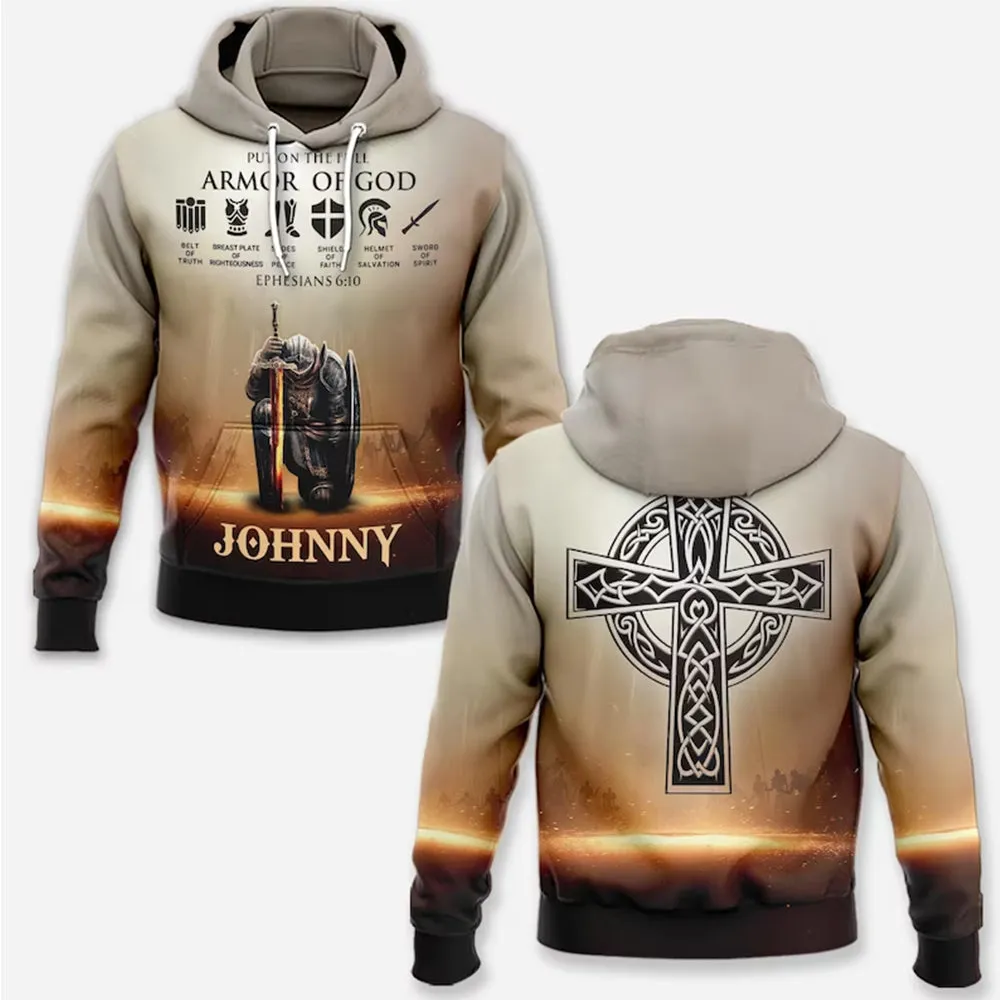 Christianartbag Clothing, Put On The Full Armor of God, Christian 3D T-Shirt, Christian 3D Hoodie, Christian 3D Sweater, Unisex 3D T-Shirt.