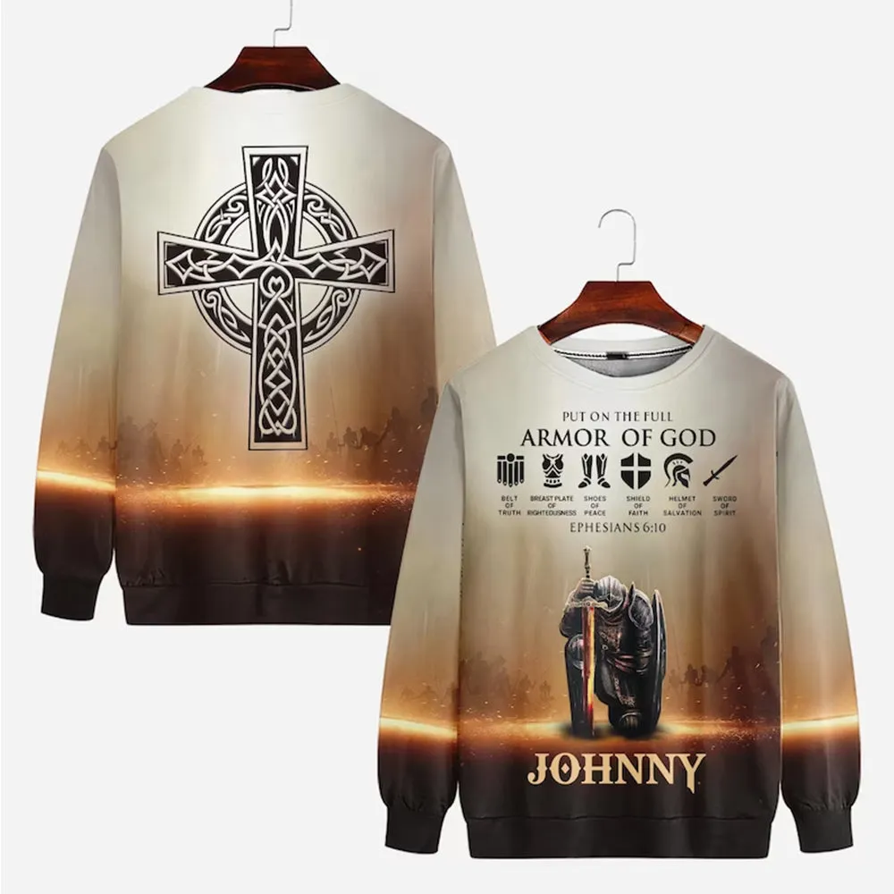 Christianartbag Clothing, Put On The Full Armor of God, Christian 3D T-Shirt, Christian 3D Hoodie, Christian 3D Sweater, Unisex 3D T-Shirt.