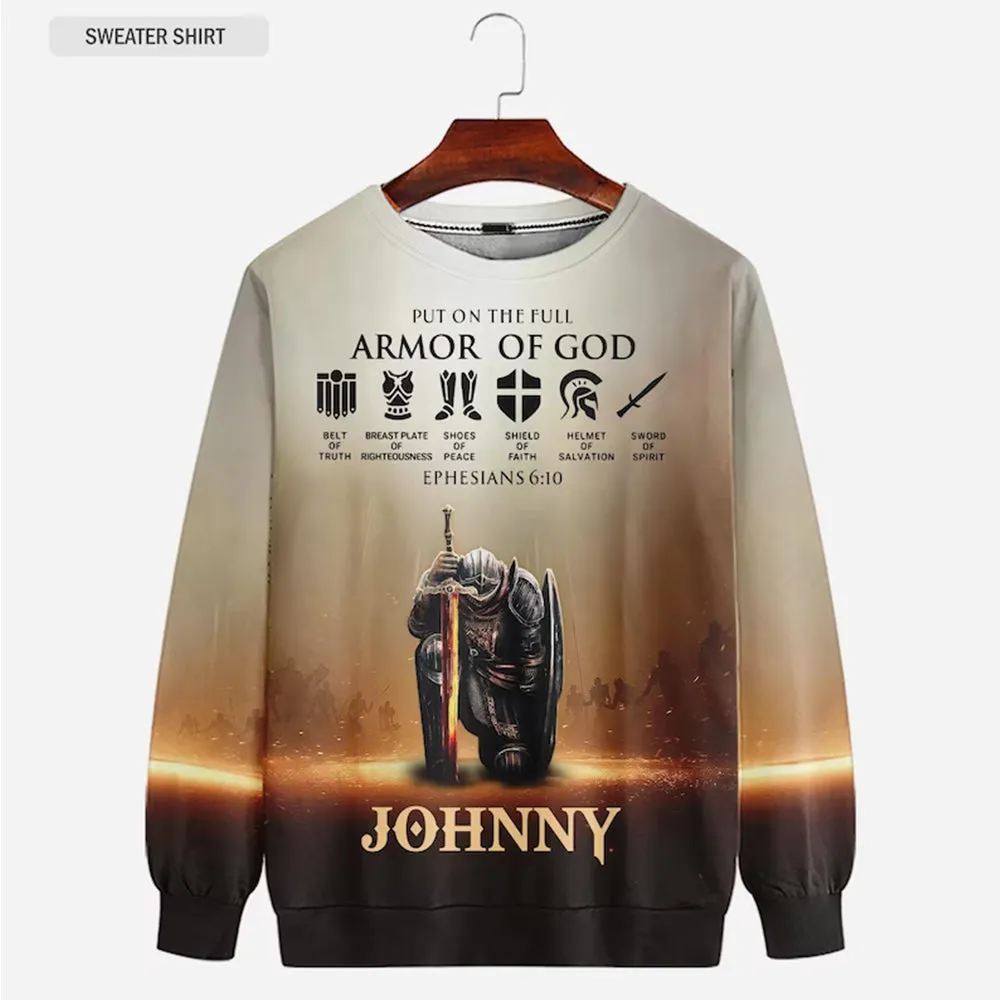 Christianartbag Clothing, Put On The Full Armor of God, Christian 3D T-Shirt, Christian 3D Hoodie, Christian 3D Sweater, Unisex 3D T-Shirt.