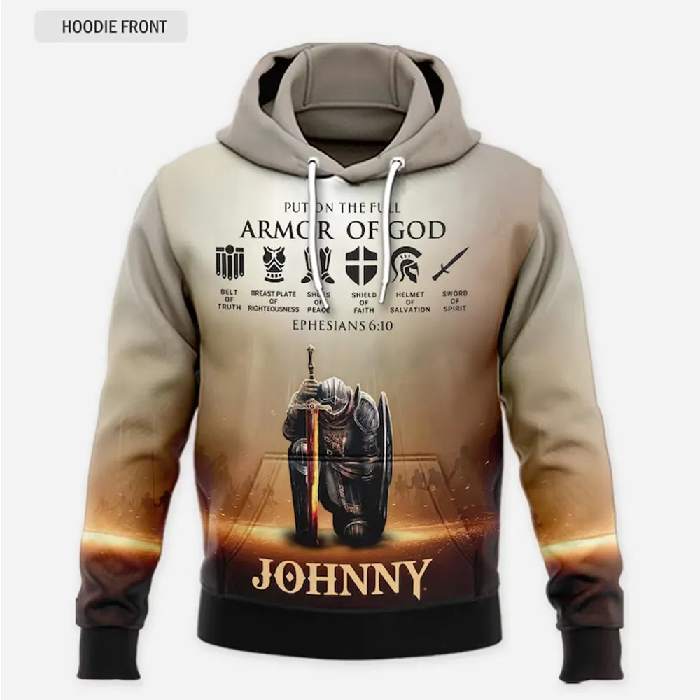 Christianartbag Clothing, Put On The Full Armor of God, Christian 3D T-Shirt, Christian 3D Hoodie, Christian 3D Sweater, Unisex 3D T-Shirt.