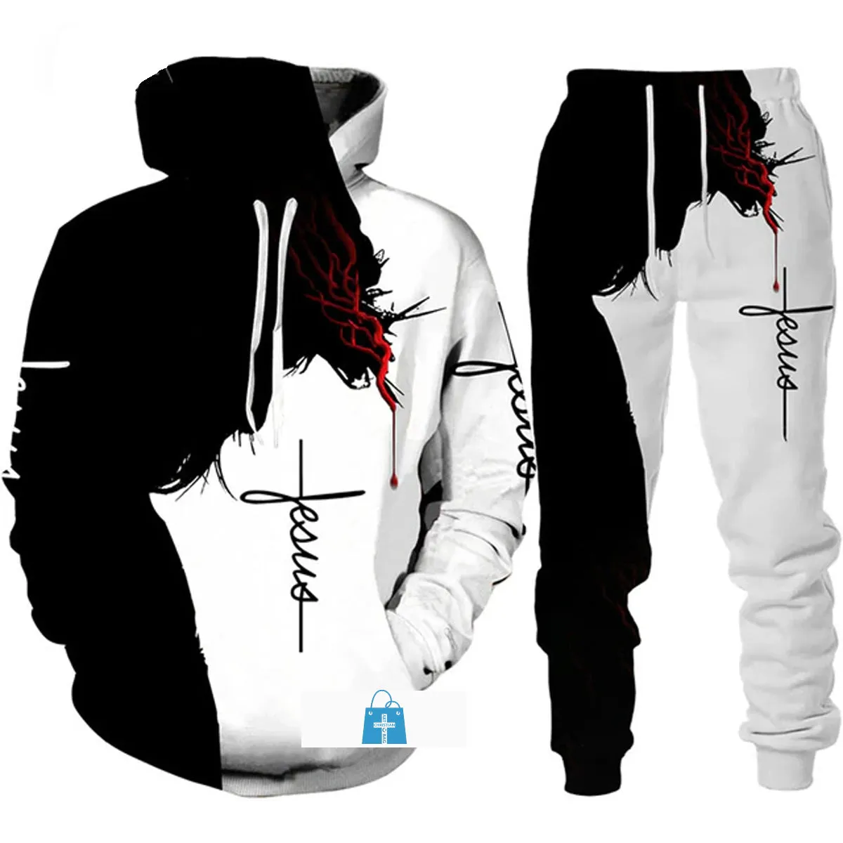 Christianartbag Clothing, Unisex Hoodie 3d Set Christian Bible Faith Jesus God, Christian 3D T-Shirt, Christian 3D Hoodie, Christian 3D Sweater, Personalized Hoodies.
