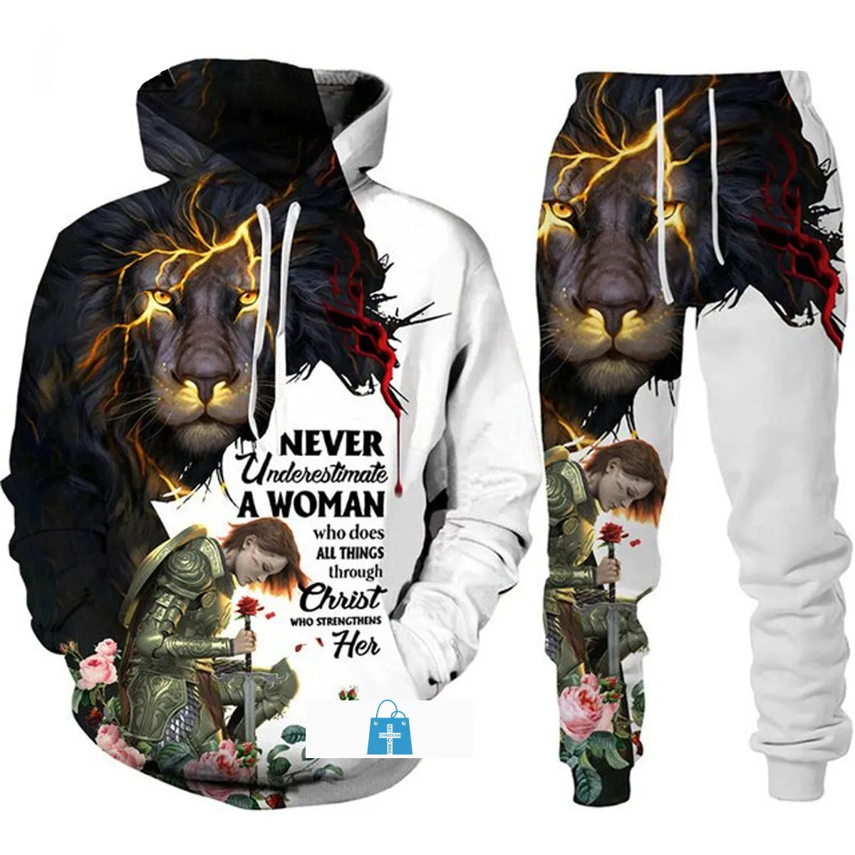 Christianartbag Clothing, Unisex Hoodie 3d Set Christian Bible Faith Jesus God, Christian 3D T-Shirt, Christian 3D Hoodie, Christian 3D Sweater, Personalized Hoodies.