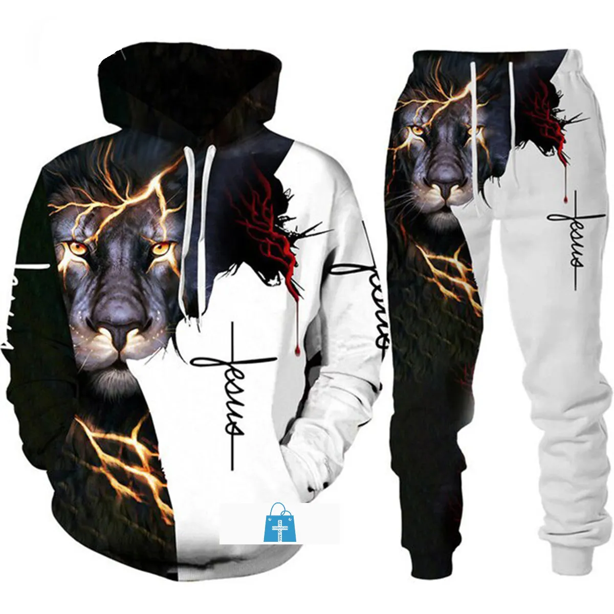 Christianartbag Clothing, Unisex Hoodie 3d Set Christian Bible Faith Jesus God, Christian 3D T-Shirt, Christian 3D Hoodie, Christian 3D Sweater, Personalized Hoodies.