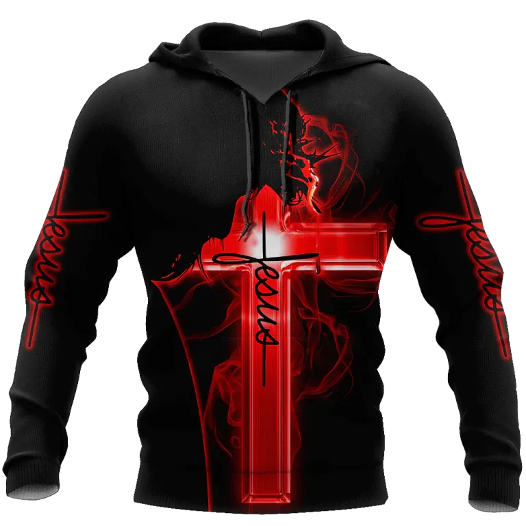 Christianartbag Clothing, Unisex Hoodie Cross and Lion 3D, Christian 3D T-Shirt, Christian 3D Hoodie, Christian 3D Sweater, Personalized Hoodies.