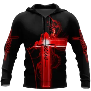 Christianartbag Clothing, Unisex Hoodie Cross and Lion 3D, Christian 3D T-Shirt, Christian 3D Hoodie, Christian 3D Sweater, Personalized Hoodies.