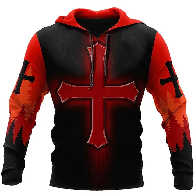 Christianartbag Clothing, Unisex Hoodie Cross and Lion 3D, Christian 3D T-Shirt, Christian 3D Hoodie, Christian 3D Sweater, Personalized Hoodies.