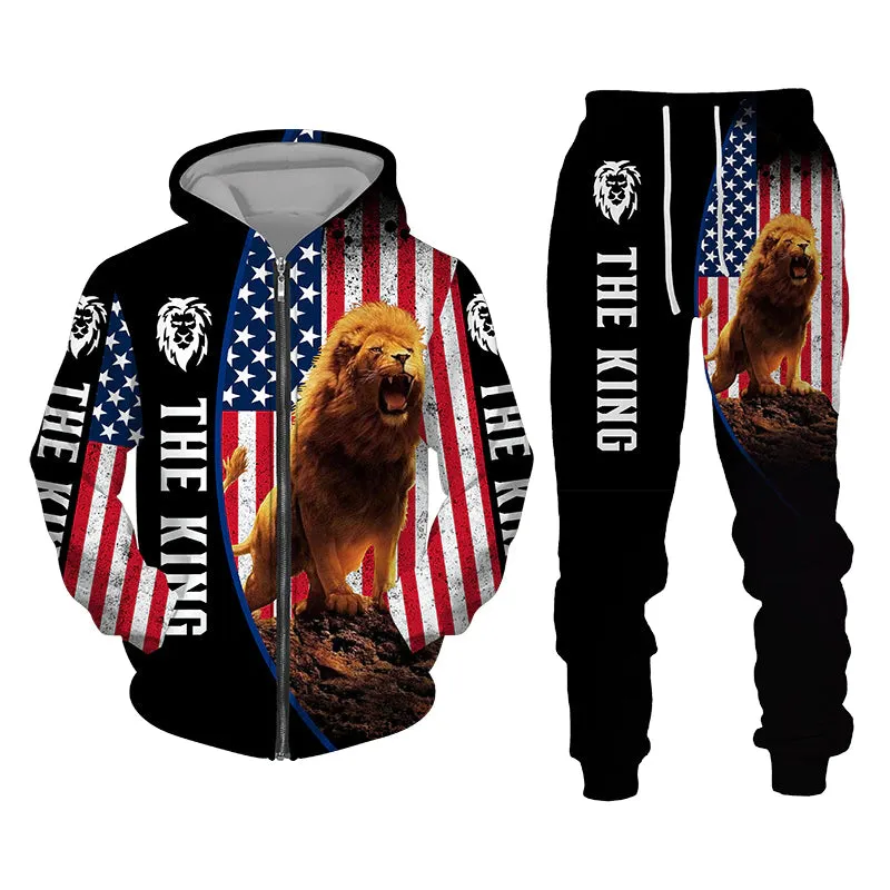 Christianartbag Clothing, Unisex Set Zip Hoodie Lion King 3D, Christian 3D T-Shirt, Christian 3D Hoodie, Christian 3D Sweater, Personalized Hoodies.