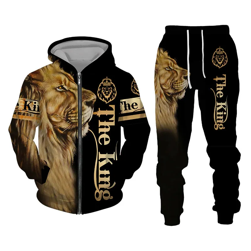 Christianartbag Clothing, Unisex Set Zip Hoodie Lion King 3D, Christian 3D T-Shirt, Christian 3D Hoodie, Christian 3D Sweater, Personalized Hoodies.