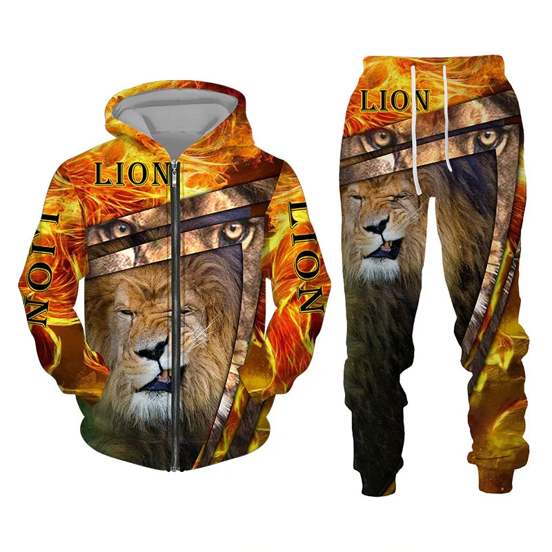 Christianartbag Clothing, Unisex Set Zip Hoodie Lion King 3D, Christian 3D T-Shirt, Christian 3D Hoodie, Christian 3D Sweater, Personalized Hoodies.