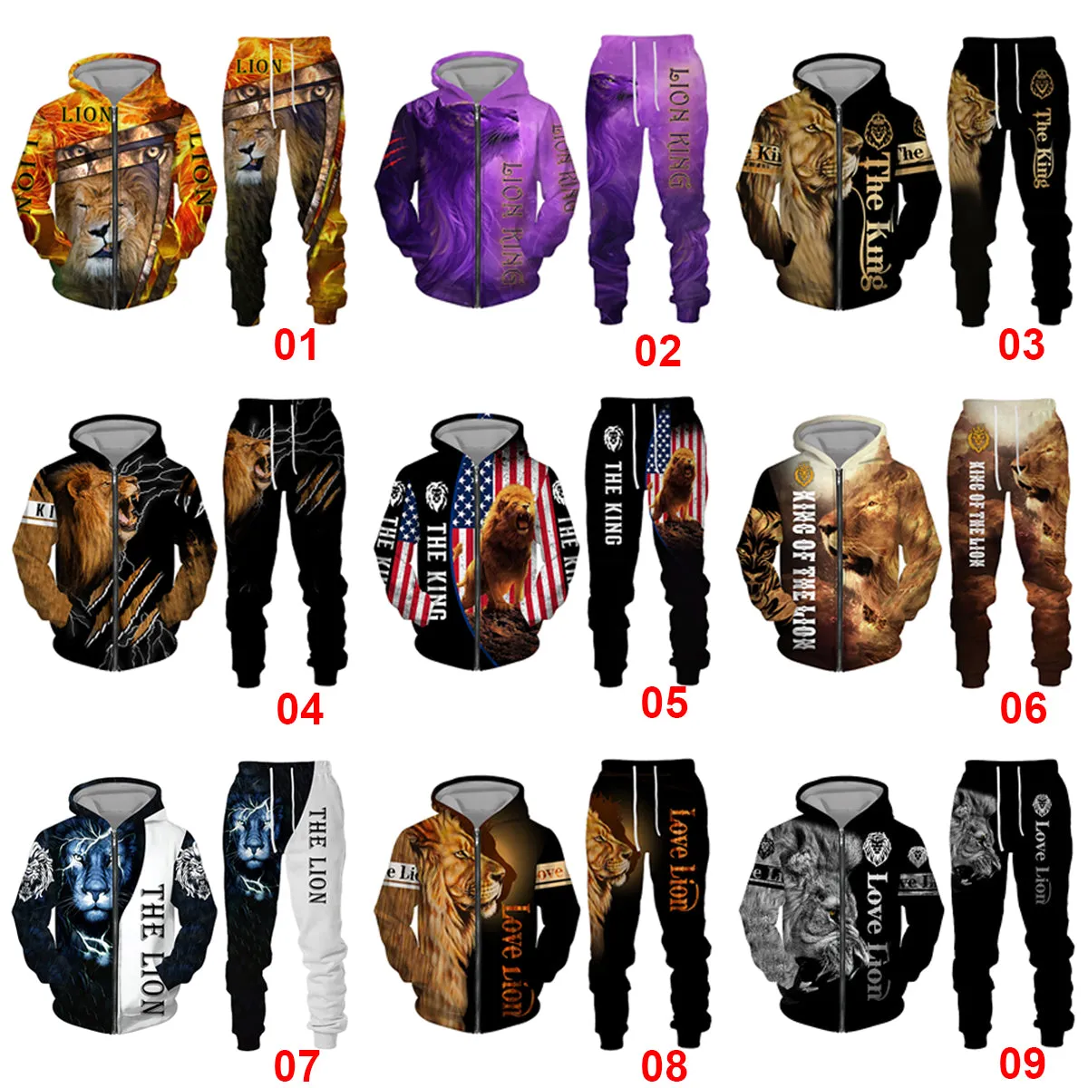 Christianartbag Clothing, Unisex Set Zip Hoodie Lion King 3D, Christian 3D T-Shirt, Christian 3D Hoodie, Christian 3D Sweater, Personalized Hoodies.
