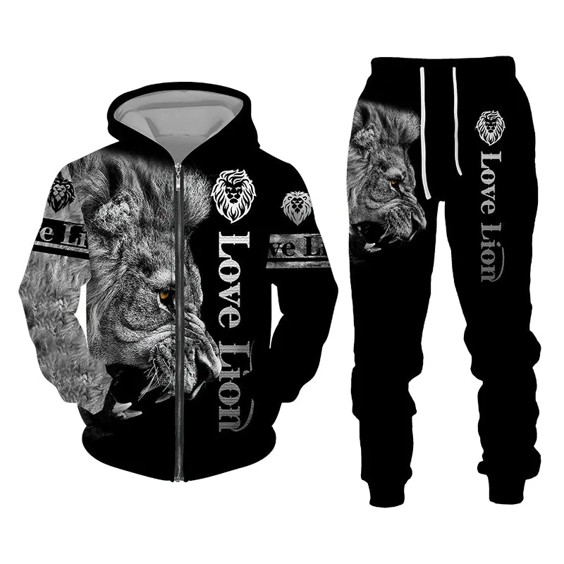 Christianartbag Clothing, Unisex Set Zip Hoodie Lion King 3D, Christian 3D T-Shirt, Christian 3D Hoodie, Christian 3D Sweater, Personalized Hoodies.