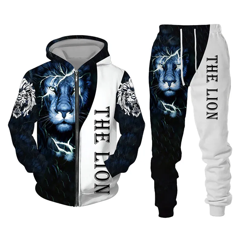 Christianartbag Clothing, Unisex Set Zip Hoodie Lion King 3D, Christian 3D T-Shirt, Christian 3D Hoodie, Christian 3D Sweater, Personalized Hoodies.