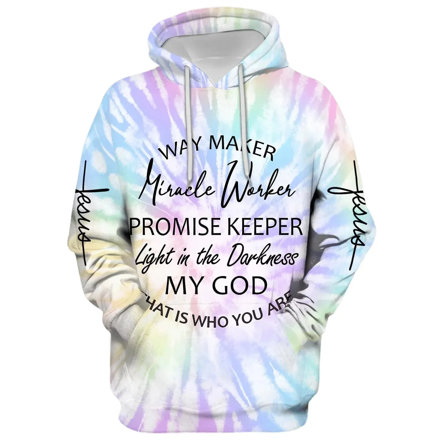 Christianartbag Clothing, Way Maker Miracle Worker Promise Keeper Light In The Darkness My God, Christian 3D Hoodie, Christian 3D Sweater, Personalized Hoodies.