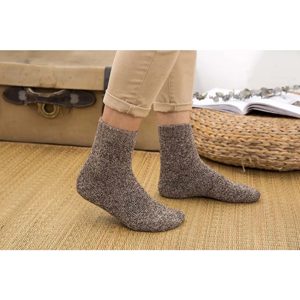 ContiNent 33 Winter Men'9;s Super Thick Warm High Quality Harajuku Retro Snow Casual Antifreeze Wool Socks 3 Pair