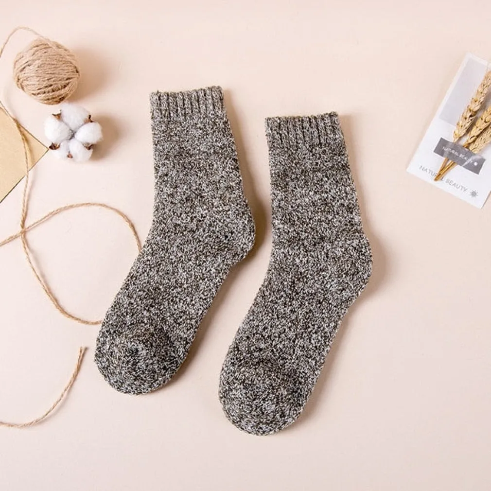 ContiNent 33 Winter Men'9;s Super Thick Warm High Quality Harajuku Retro Snow Casual Antifreeze Wool Socks 3 Pair
