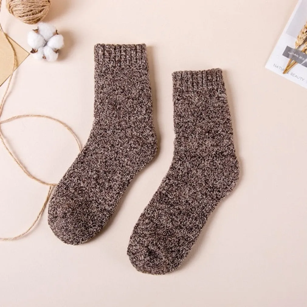 ContiNent 33 Winter Men'9;s Super Thick Warm High Quality Harajuku Retro Snow Casual Antifreeze Wool Socks 3 Pair