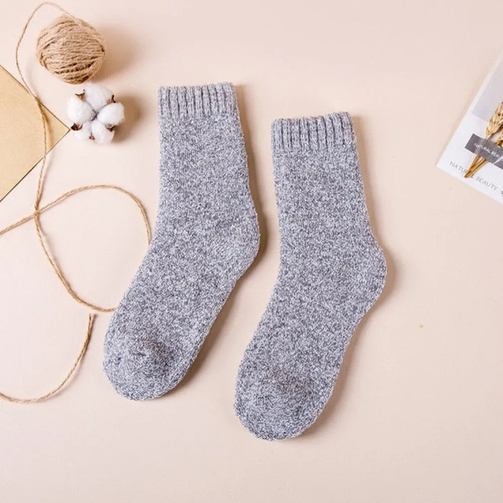 ContiNent 33 Winter Men'9;s Super Thick Warm High Quality Harajuku Retro Snow Casual Antifreeze Wool Socks 3 Pair