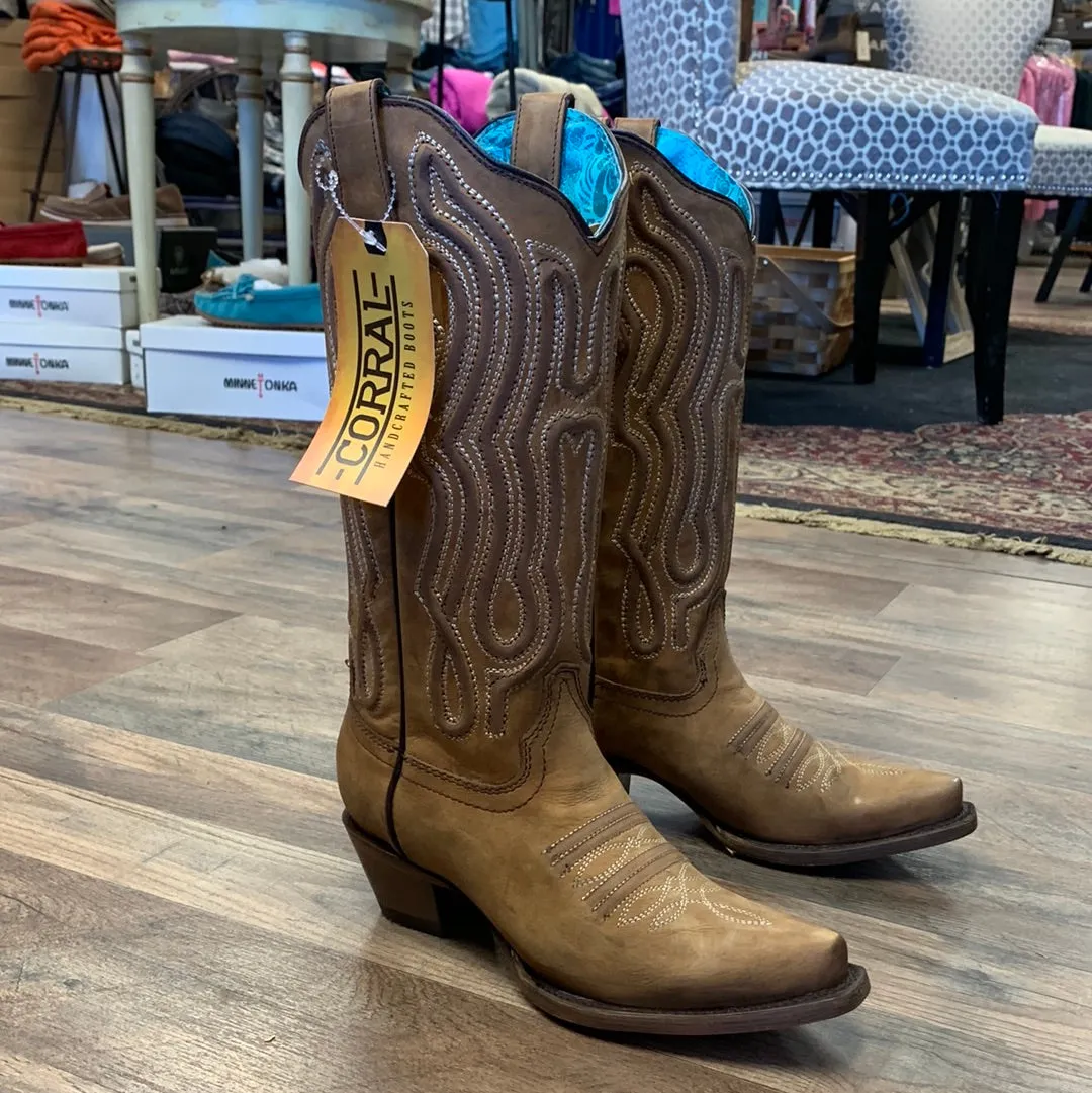 Corral Women's Shedron Inlay Snip Toe Western Boot