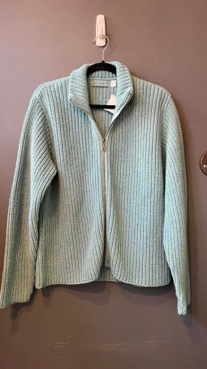 Cotton Ribbed Zip Sweater
