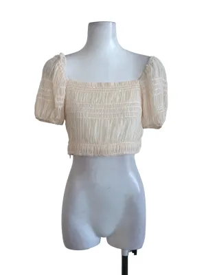 Cream White Textured Top