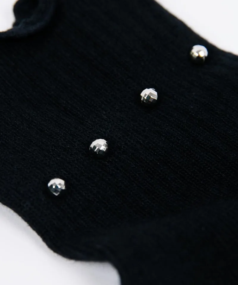 CREVE NINE: Women's Single Hotfix Socks - Black