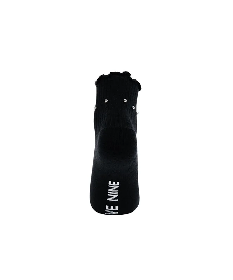 CREVE NINE: Women's Single Hotfix Socks - Black