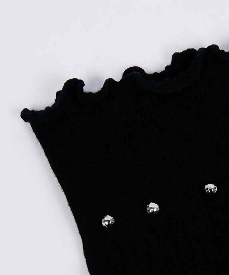 CREVE NINE: Women's Single Hotfix Socks - Black