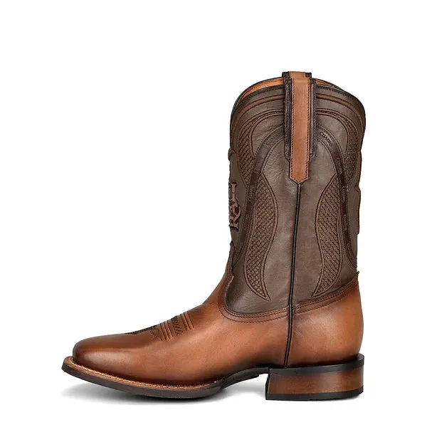 Cuadra Res Embroidery Wide Square Toe Boot in Satro Sand