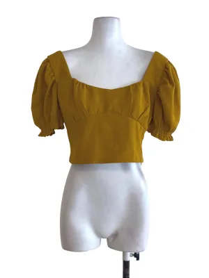 Dark Butterscotch Puffy Sleeve Top TEM