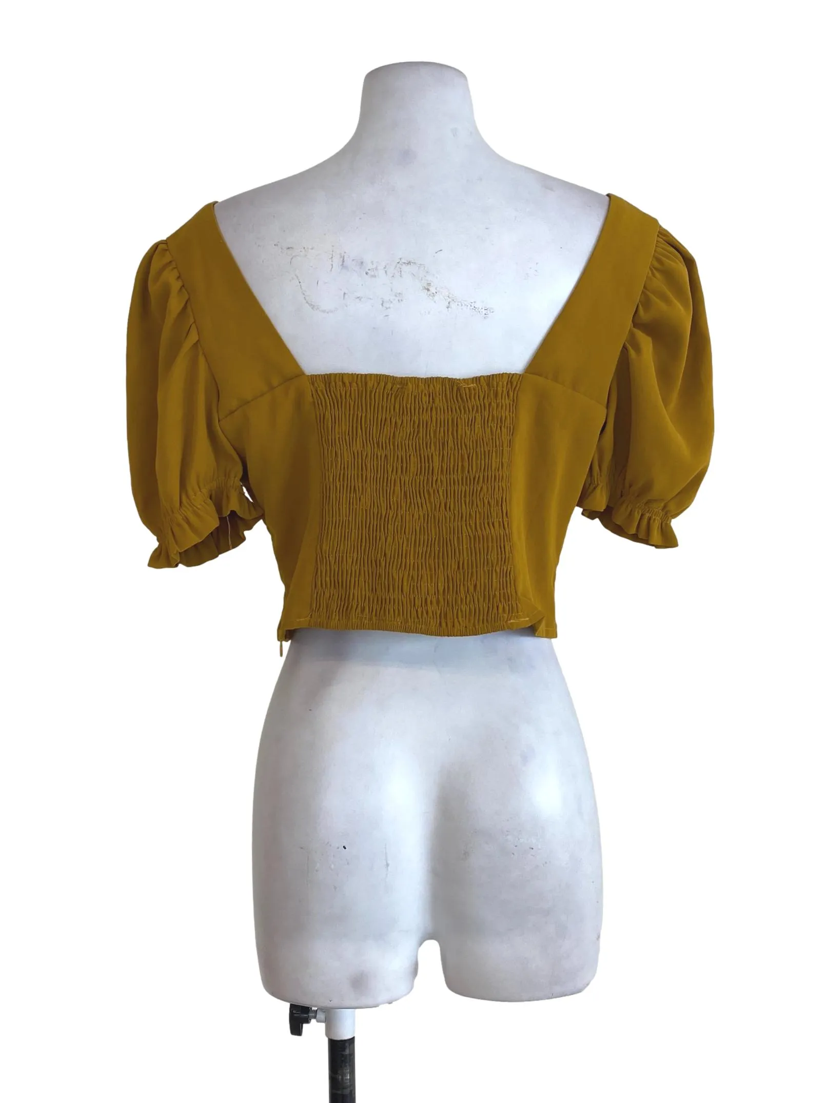 Dark Butterscotch Puffy Sleeve Top TEM