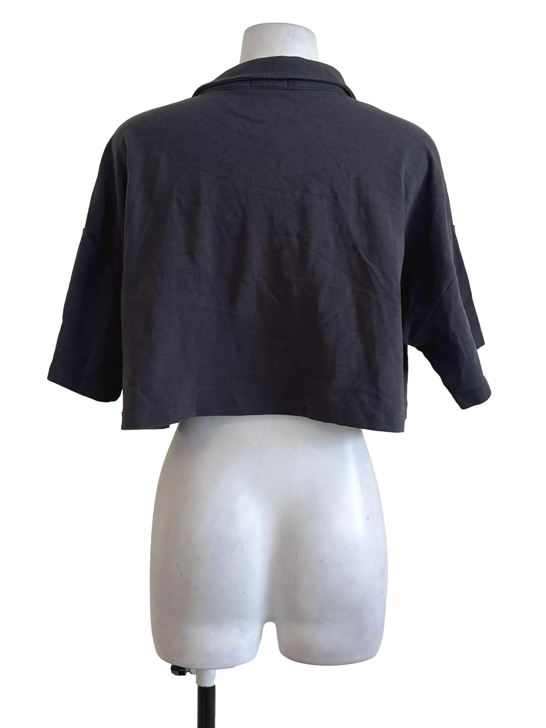 Dark Grey Collar Top