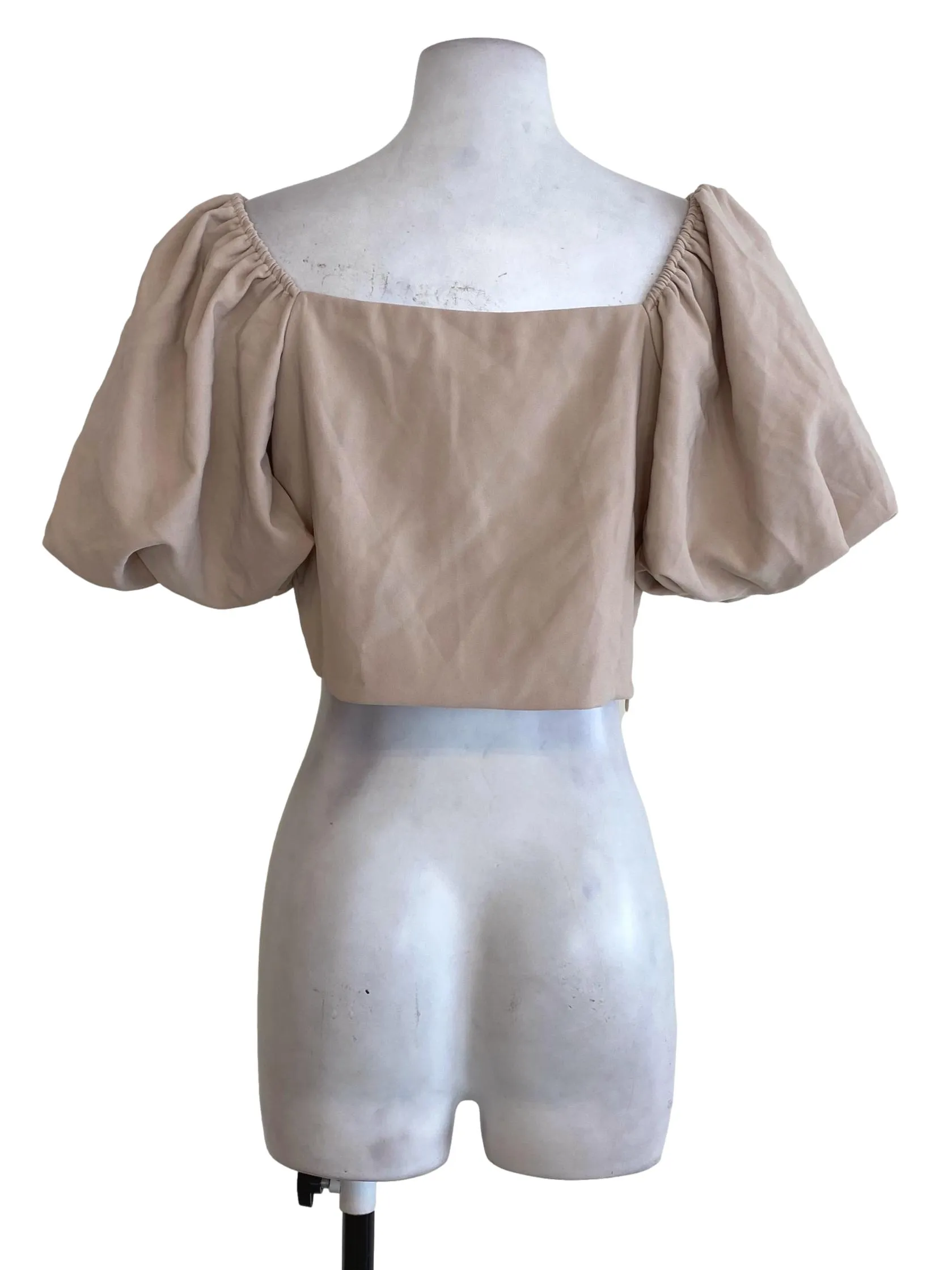 Dark Parchment Puffy Sleeve Top
