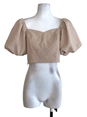 Dark Parchment Puffy Sleeve Top